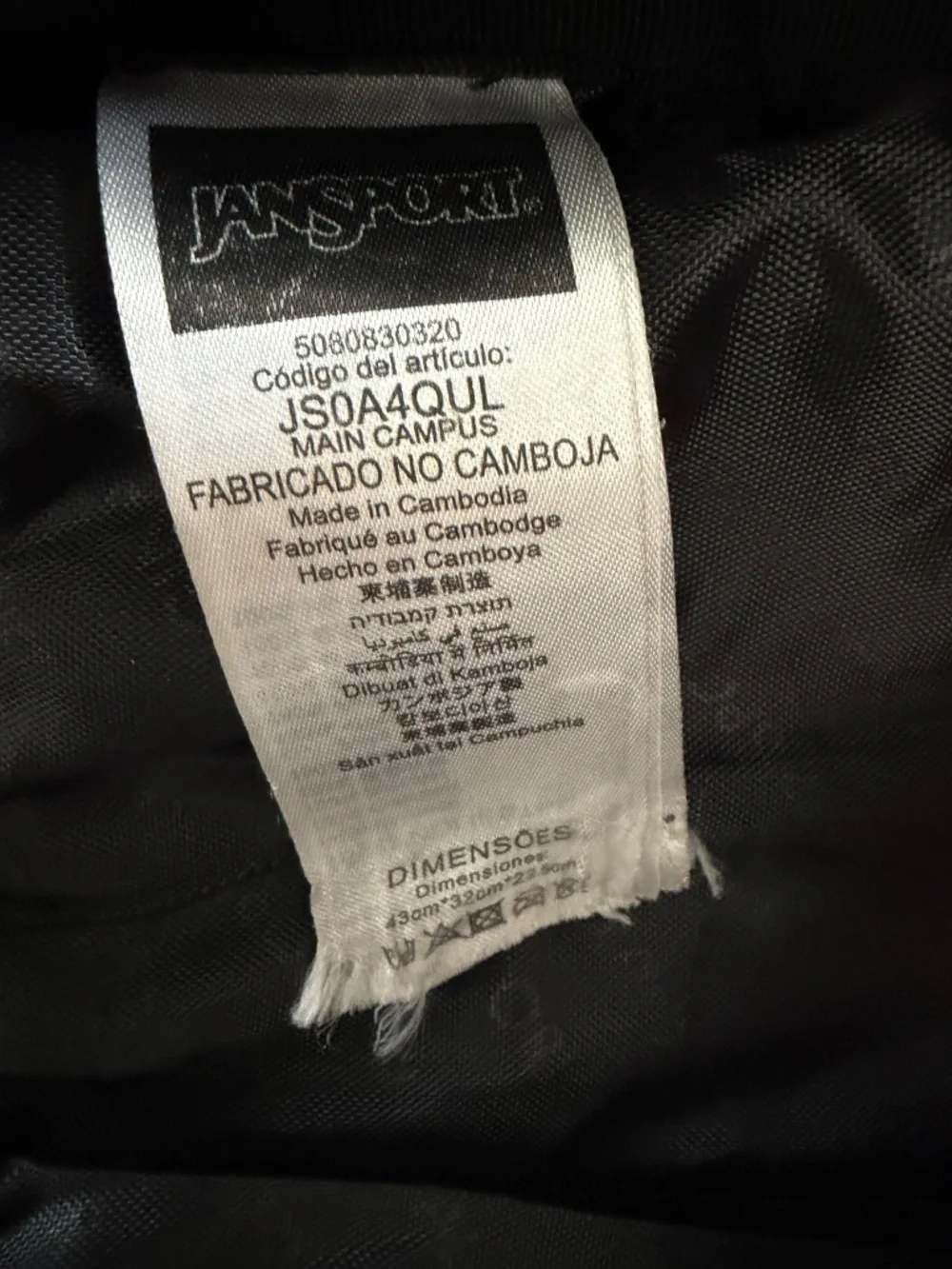 JanSport Main Campus Black Suede Bottom Backpack Laptop School Bag JS0A4QUL